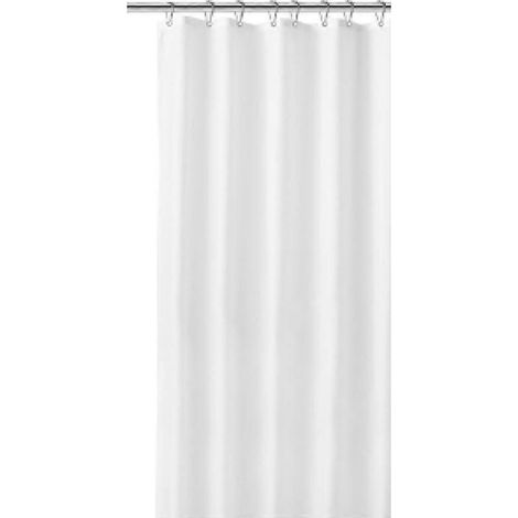 Rideau de douche anti-moisissure, rideau de bain 180x180 cm, antibactérien, imperméable et blanc (1/5)