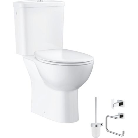 Pack inodoro independiente GROHE Bau Ceramic Quickfix + accesorios de baño Essentials Cube