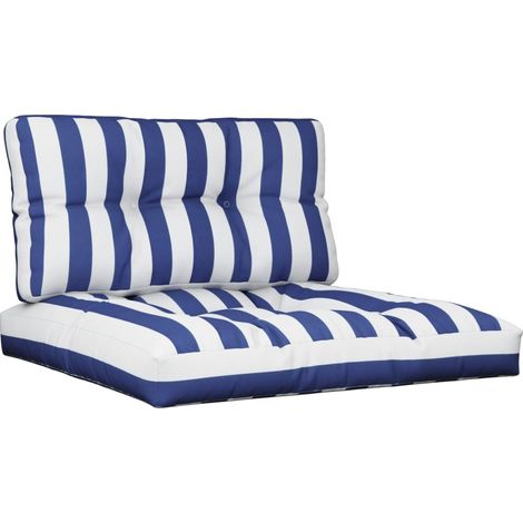 Maison Exclusive - Cuscini per Pallet 2 pz Strisce Blu e Bianche in Tessuto