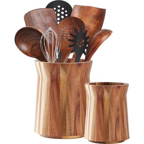 Porte-couverts en bois, boîte de rangement en bois pour ustensiles de cuisine. (1/3)