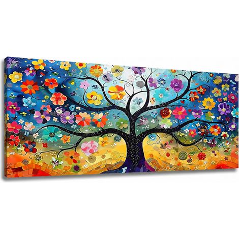 Lupia Quadro moderno soggiorno camera da letto Canvas World ALBERO POP 52x122 cm (1/4)