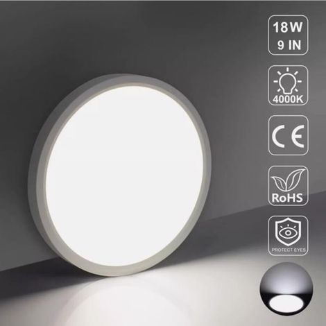 GROOFOO 18w Round LED Ceiling Light Panel Down Lights Kitchen Bathroom Living Room Wall Lamp (1/4)