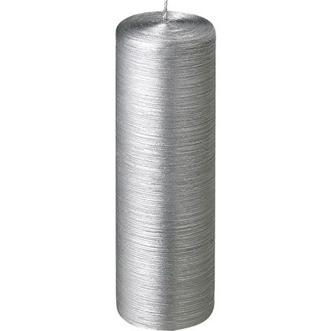 La-francaise Bougie Pilier Argenté 80 mm diamètre 250 mm hauteur