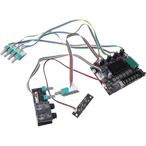 Module Amplificateur Bluetooth 2.1 Canaux Stéréo 50W Caisson de Basses 100W Carte Ampli Audio avec Câble Réglage Aigus Graves (1/5)