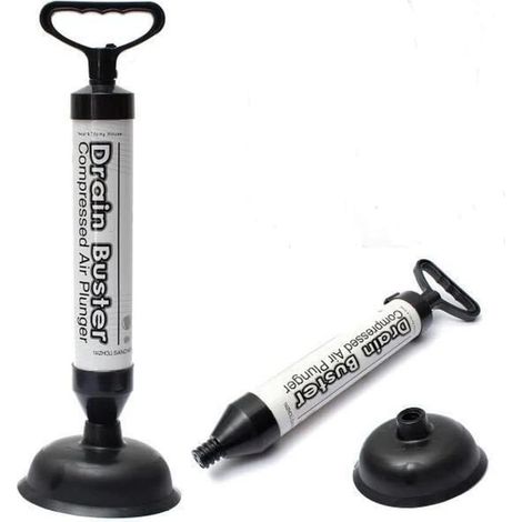 [MAI UTILIZZATO]  Pompa per la pulizia dello sturalavandini ad alta pressione, spazzola per la pulizia degli scarichi, anti-intasamento con 2 ventose per bagno, cucina, lavandino, WC, doccia-INHHUB