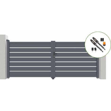 Pack Portón eléctrico abatible VOGEL 350 x 140 cm + motor TANKER B700 (1/4)