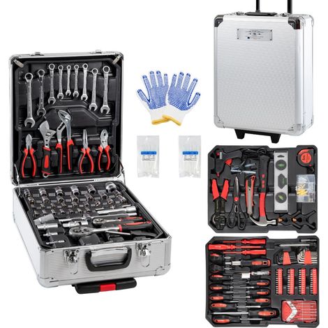 Set valigia utensili attrezzi da lavoro in cromo vanadio 849 pezzi trolley (1/5)