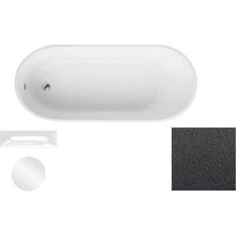 Baignoire îlot graphite glam avec bonde blanc MELODY 170x80 (1/2)