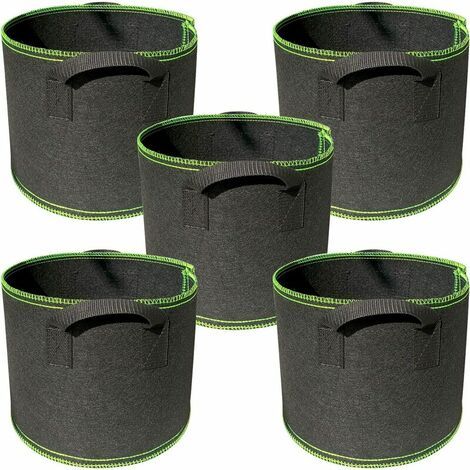 Kaelt - Sacs de plantation avec poignées (5) - grande capacité 60L (diamètre 50cm, hauteur 30cm) - sacs de plantation avec poignées pour pommes de terre, tomates, fraises, fleurs et autres plantes. (1/5)