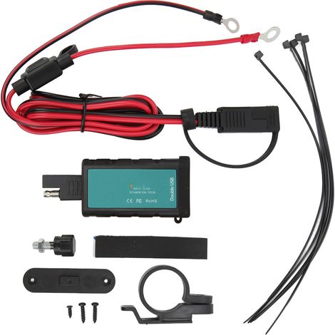 Chargeur Moto USB Double QC3.0 Fiche SAE 1.4m OT Terminal DC12-24V Entrée Sortie 5V3.4A 9V2.5A 12V2A pour Voiture Quad (1/5)
