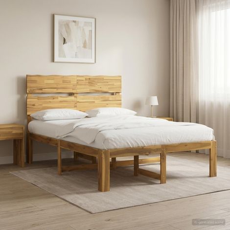 Cama doble con cabecero ROSTOCK Blanco 140 x 200 cm (1/5)