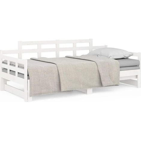 Maison Exclusive - Lit coulissant sans matelas blanc bois de pin solide (1/5)