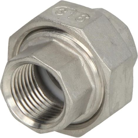 Raccord à visser étanchement conique en inox 1/4'' FF/FF