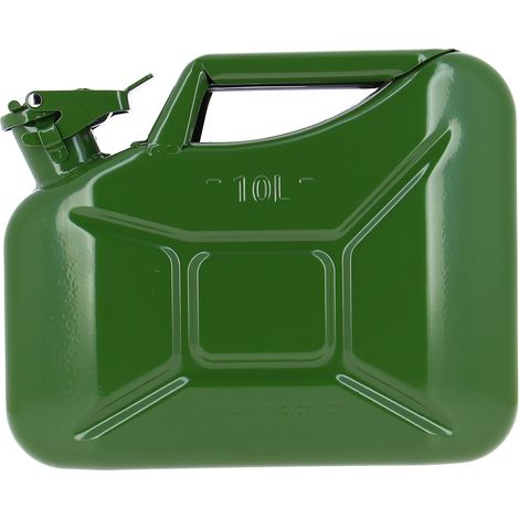 Jerrican-Design US Metall 10L --PRÄZISIONSTAHL - Jerrican Essence - gute Stoß- und Bohrfestigkeit - Verschluss-Haken