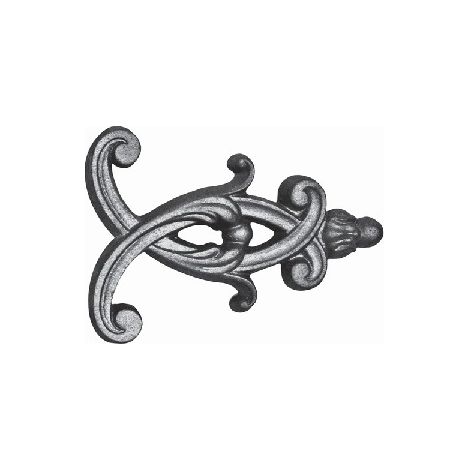 Décor d'angle en fonte - Hauteur 140mm Longueur 180mm - À visser avec taraudage M6 (ø 5mm) - DECO FER FORGE