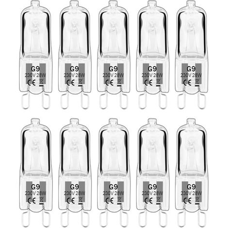 G9-Halogenlampen 40 W, 230 V, 10er-Pack, 40 W, Glühbirne für Schreibtischlampe, Wandlampe, Kristallfassung (1/5)