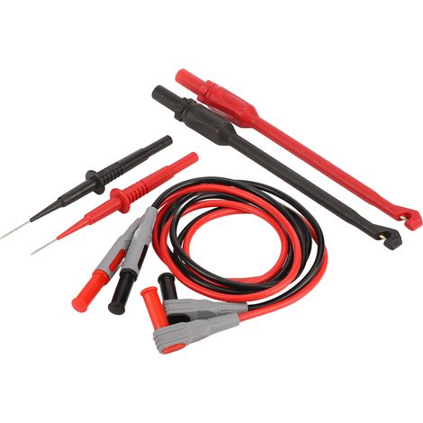 Kit de cordons de test pour multimètre, en laiton, PVC et PA, résistants à l'usure, fiche de 4 mm, lecture précise. (1/5)