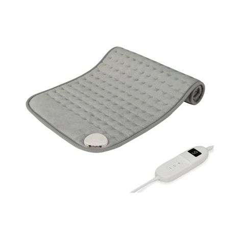 Cuscino Elettrico In Pile Grigio 100W 9 Livelli Spegnimento Automatico Lavabile (8x15.2x30cm)
