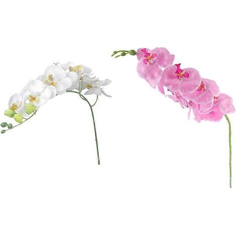 Set mit 2 künstlichen Orchideen für die Innendekoration (rosa + cremeweiß) (1/3)