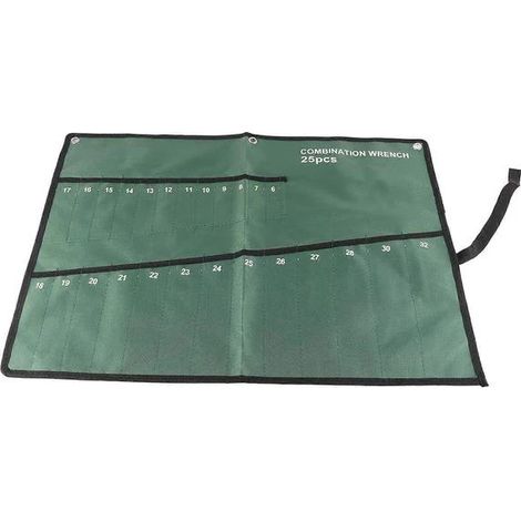 Sac de rangement à outils en toile multipoches, enroulable, pour clés, pinces, clés plates (25 poches) (1/5)