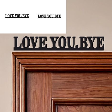 Panneau Métallique - Motif Love You Bye - Décoration Murale pour Porte Fenêtre ou Mur - Style Vintage Industriel - 2 Pièces (1/5)