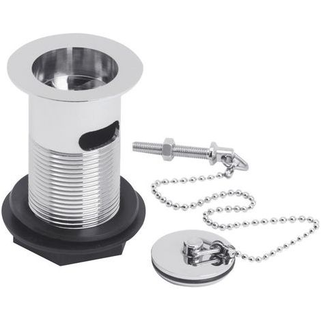 Nuie Basin Waste with Brass Plug and Ball Chain Chrome - Slotted (1/5)