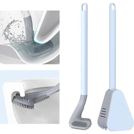 Brosse de toilette en silicone, manche long, style golf, pour salle de bain-AquaForge (1/3)