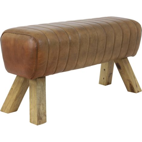 Divano RAMY pelle marrone 90x31x46 cm Light & Living (1/2)