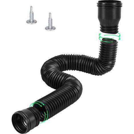 Rallonge Gouttière Flexible, Kit d'extension de gouttière, Ensemble D'Extension Ronde Pour Descente De 80/100 mm, Extension De Descente De 47 à 150 cm (1/5)