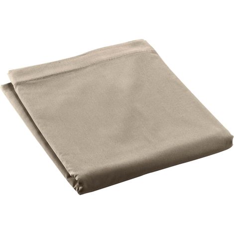 Drap Plat 180 x 290 cm – Percale Unie 78 Fils - Sable