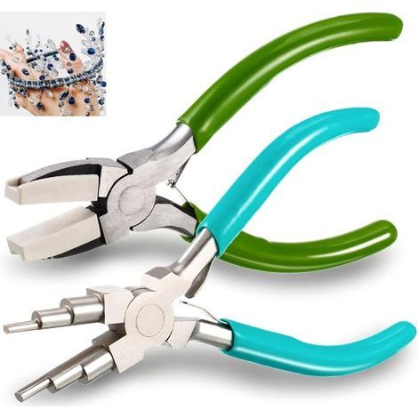 2 pinces à bijoux 6 en 1 - Pince à fabriquer des bélières - Pince à plier et façonner le fil pour les loisirs créatifs - Couleur du personnage principal (1/5)