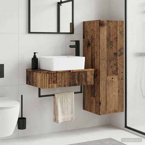 vidaXL Bathroom Furniture Set 2 pcs Old Wood 33 x 34.5 x 100 cm (1/5)