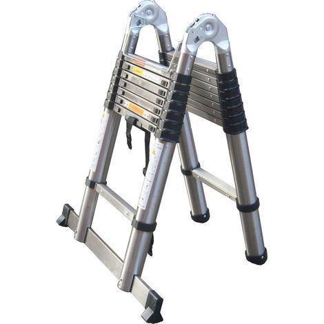 Profi Teleskopleiter Treppenleiter Anlegeleiter Mehrzweckleiter 5M (2.5M+2.5M)