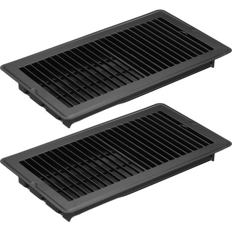 12 X 6 Pouces Grille de Sol, 2Pcs Couverture de Ventilation en Acier Réglable Décorative Facile à Ajuster pour Grilles de Sol pour Maison Bureau, Noir (1/5)