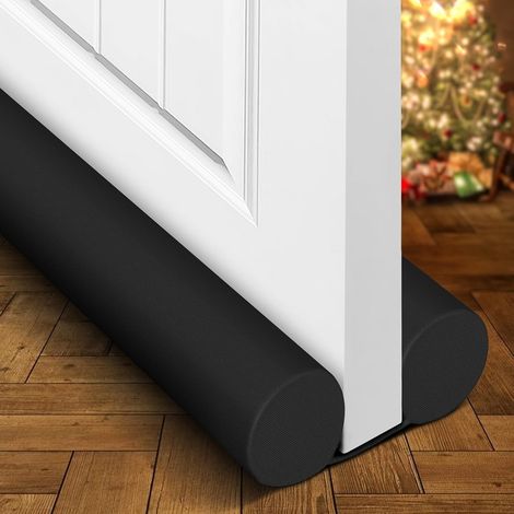 Türdichtung, Türdichtung mit Doppeldichtung, Türdichtung, Lärmschutz, Türluftstopper, Windstopper, Schwarz (1/5)