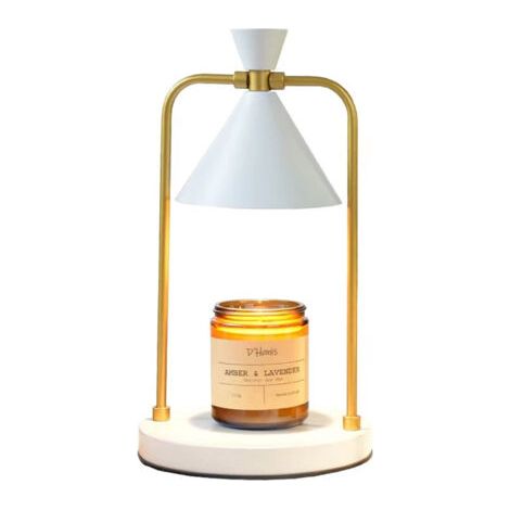 Lámpara calentadora de velas con regulador de intensidad, temporizador de 2, 4 y 8 horas, luz regulable, apta para velas pequeñas y grandes, con 2 bombillas de 35 W.