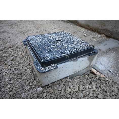 EINSIDE Plaque d'Égout en Fonte B125, Regard avec cadre certifié UNI EN 124-1/2 – 70 x 70 cm