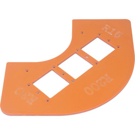 Gabarit de défonceuse pour angles arrondis R15 R30 R100 R200, guide de rayonnage pour coins de placard, armoire et trous d'interrupteur (1/5)