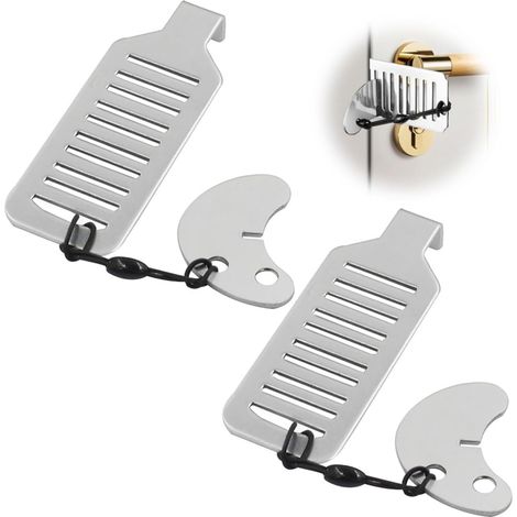 Lot de 2 Serrures de voyage portables Pinces de sécurité pour portes d'hôtel dispositifs de sécurité et accessoires (1/5)