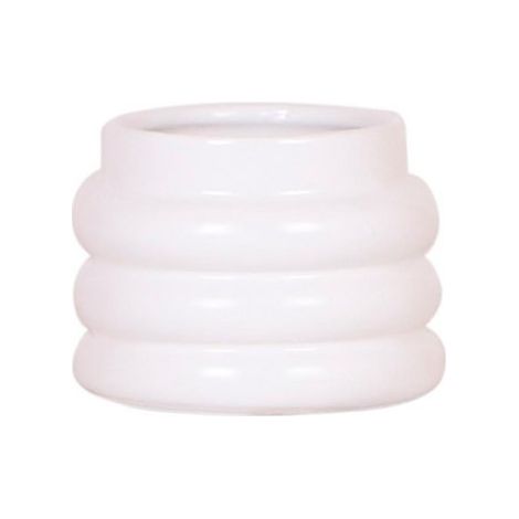 Cache-pot Décoratif Bubble en Céramique Blanche avec Relief Design Moderne pour Intérieur Ø 6 cm - PANGIVO (1/5)
