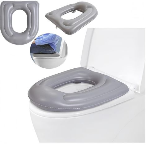 JSSEVN - Raised donut-shaped cushion for coccyx pain relief - Inflatable cushion with suction cup - Thicker toilet seat cushion (1/5)