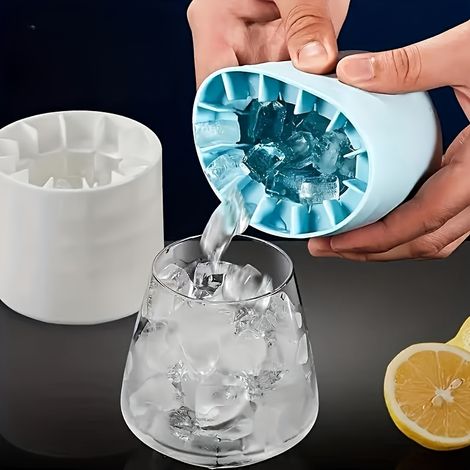 Bac à glaçons en silicone à congélation rapide (Lot de 1) —Moule en plastique durable pour réaliser des glaçons aux formes parfaites (1/5)