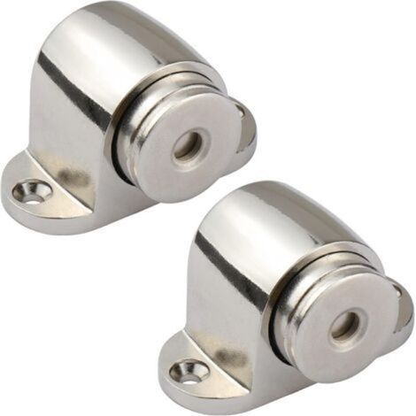 2 Magnetic Stainless Steel Door Stoppers with Screw Mounting, No Force or Hitting of Walls (1/5)