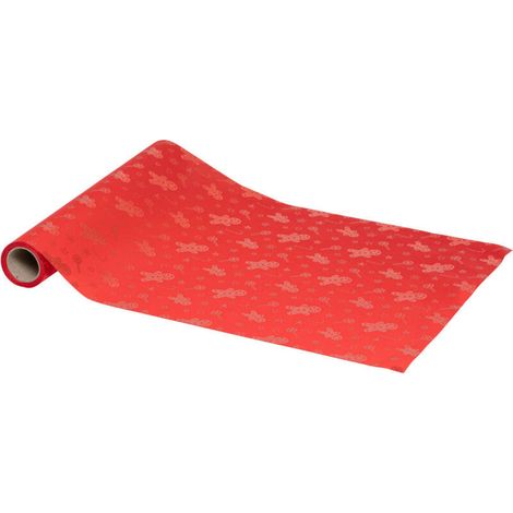 Chemin de table Tissu Rouge et Pain , XU,d'épice doré 28 x 300 cm - Feeric Christmas, produit qualité supérieure, durable et fiable, matériaux sélectionnés, conforme normes - KZQ (1/2)