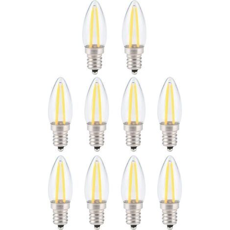 Ampoule à filament LED rétro à intensité variable, ampoule LED E12 2W blanc chaud avec protection des yeux (1/5)