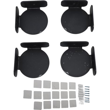 Lot de 4 mini étagères d'angle circulaires, gain de place, fixation murale universelle, étagère d'angle flottante pour caméra de sécurité, babyphone et haut-parleur, noir (1/5)