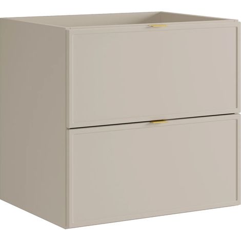 Mobile sotto lavabo sospeso con maniglie in metallo Beige 60 cm - ONDIL (1/4)