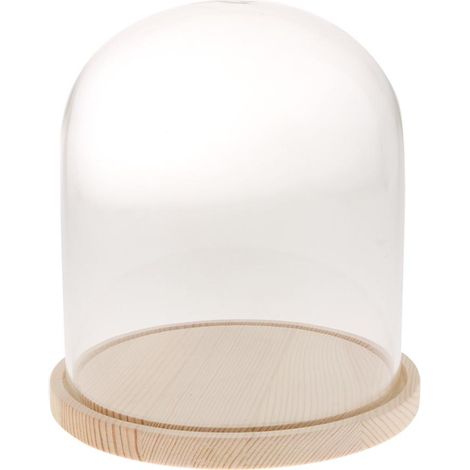 dôme de verre en bois avec socle en bois