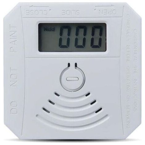 Pair Détecteur de gaz Détecteur de fumée de monoxyde de carbone combiné Détecteur de fumée CO à piles avec écran d'affichage LED Flash Alarme sonore Motif d'avertissement sonore - blanche (1/5)