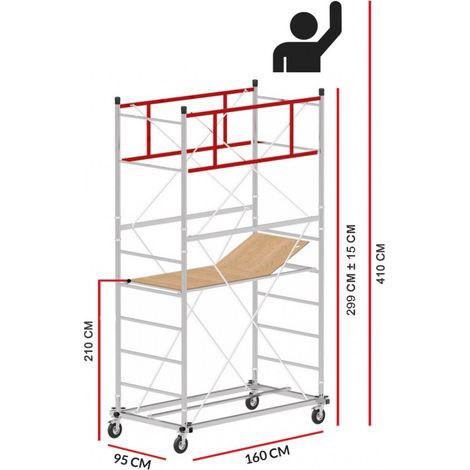 Echafaudage M4 LUX 150 (Hauteur de travail 4,10 m)